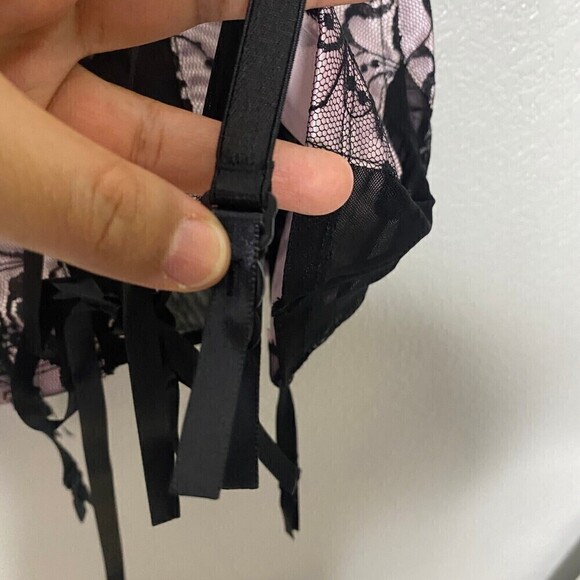 The Collection Escante Womens Black and Pink Lace Padded Lace Up Large Corset - Picture 9 of 13